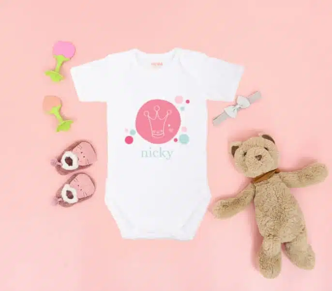 Baby romper met naam bedrukken - romper van biologisch katoen