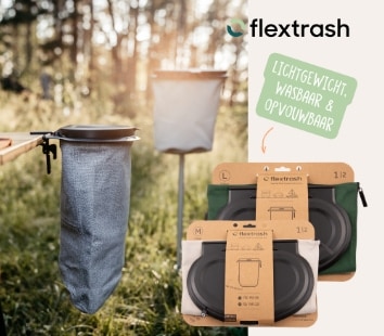 flextrash duurzame prullenbak camper boot